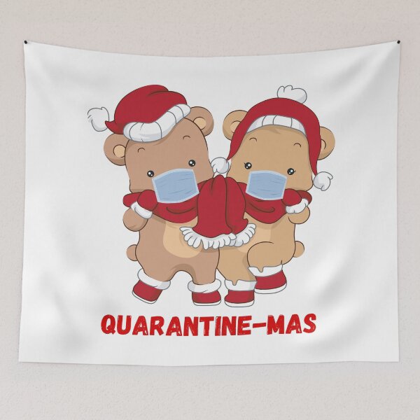 Item preview, Quarantine-Mas Christmas Bears Christmas Quarantine Cute Bears Wearing Masks Funny Christmas Gift Bear Couple Christmas Couple designed and sold by Nathalie Aynié.