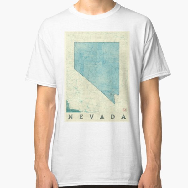 Nevada State Map Blue Vintage Classic T-Shirt