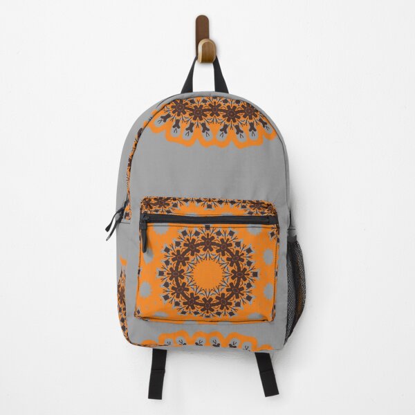 Item preview, Orange traditional mandala art design with grey background designed and sold by Sonia dutta_art.