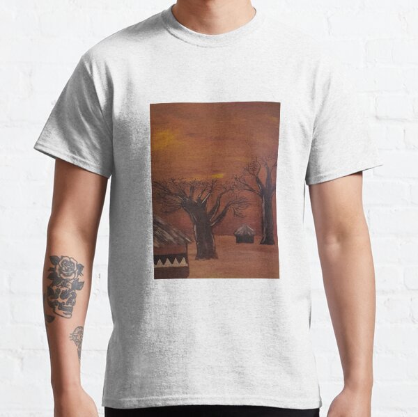 African Sunset & Baobab Trees Classic T-Shirt