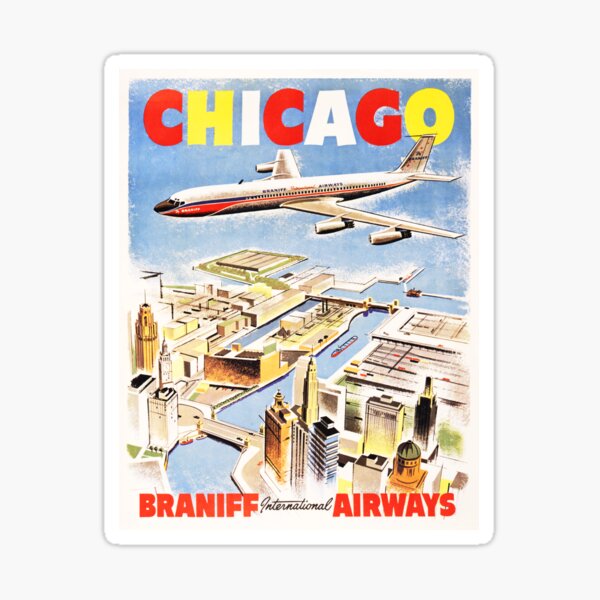 1955 Classic Old Airline Luggage Label BRANIFF International AIRWAYS 