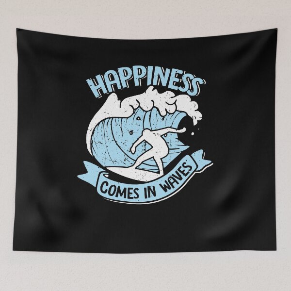 Item preview, Happiness Comes In Waves Surfing Surfer Gift designed and sold by Marcid95.