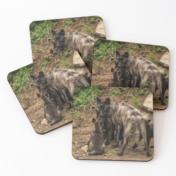 Item preview, Black Wolf With Pups designed and sold by WolvesOnly.