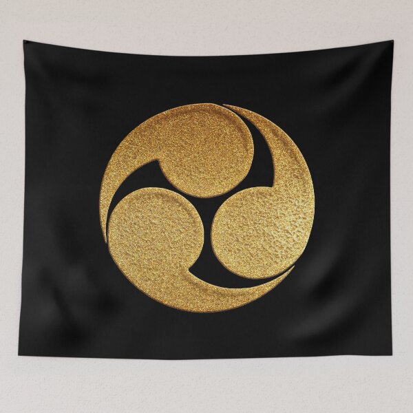 Item preview, Hidari Mitsu Tomoe Kamon in Gold Seal  designed and sold by Takeda-art.