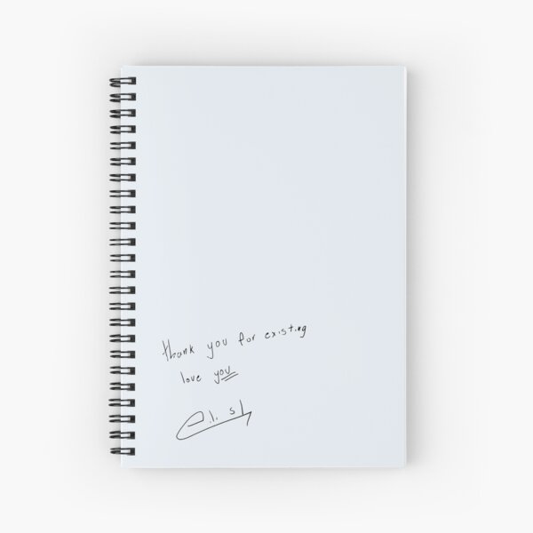 b's handwriting + signature Spiral Notebook