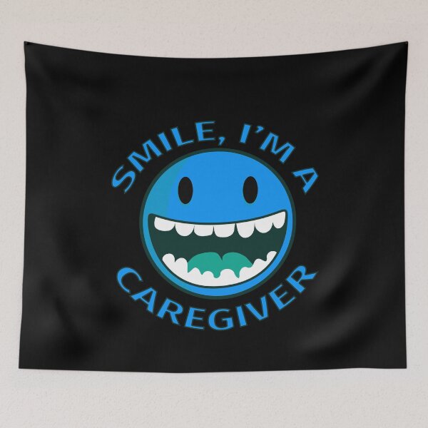Item preview, Smile Im A Caregiver Happy Cartoon Smiley designed and sold by jacks-tees.