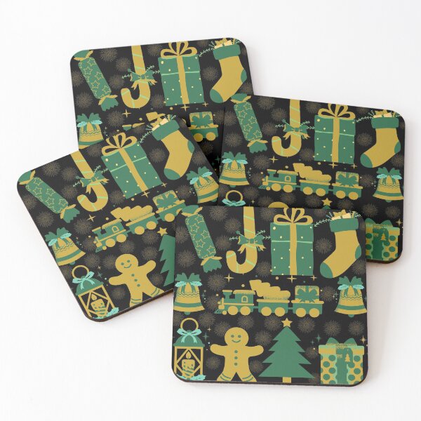 Item preview, Christmas Patterns green and gold designed and sold by mpandam.