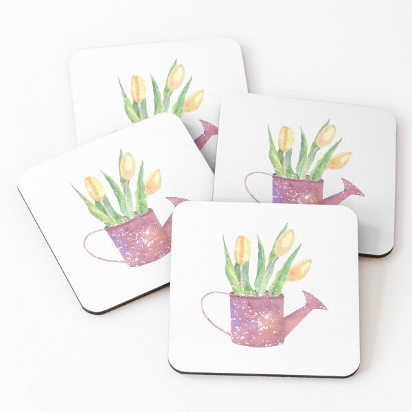 Item preview, yellow tulips in a watering can designed and sold by panyulia21.