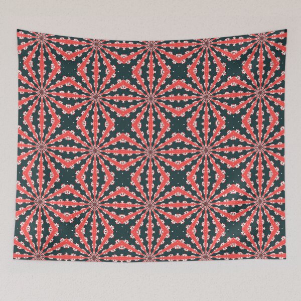 Item preview, Red Black and White  Abstract Repeat Pattern designed and sold by taiche.