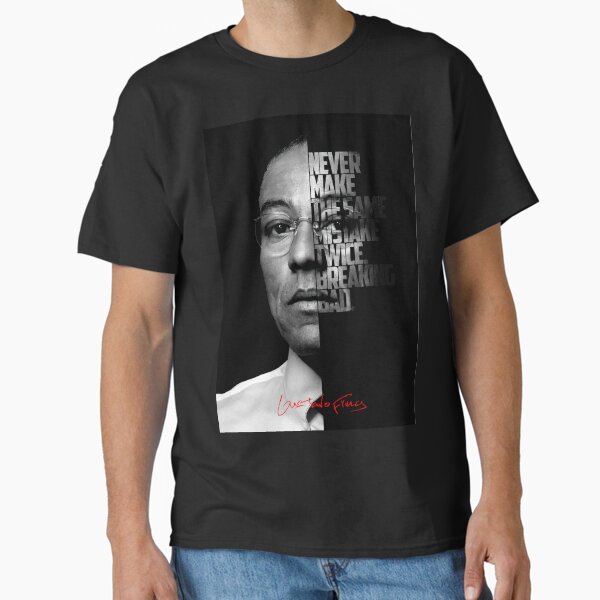 Vista previa del artículo con la obra «Black and white Gus Fring, Breaking Bad, Better Call Saul quote.», diseñado y vendido por eneakelo777.
