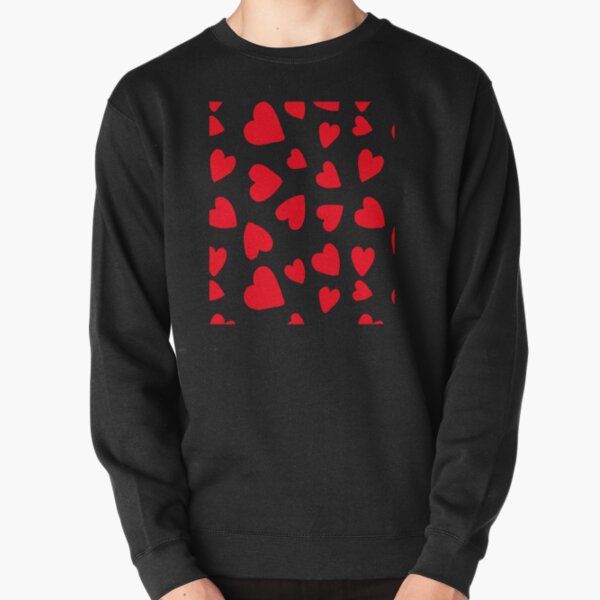 Hearts Pattern Pullover Sweatshirt