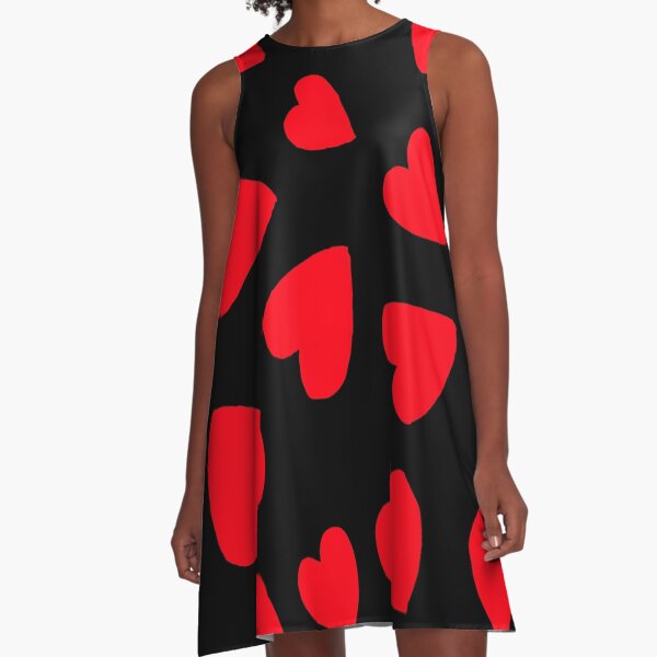 Hearts Pattern A-Line Dress