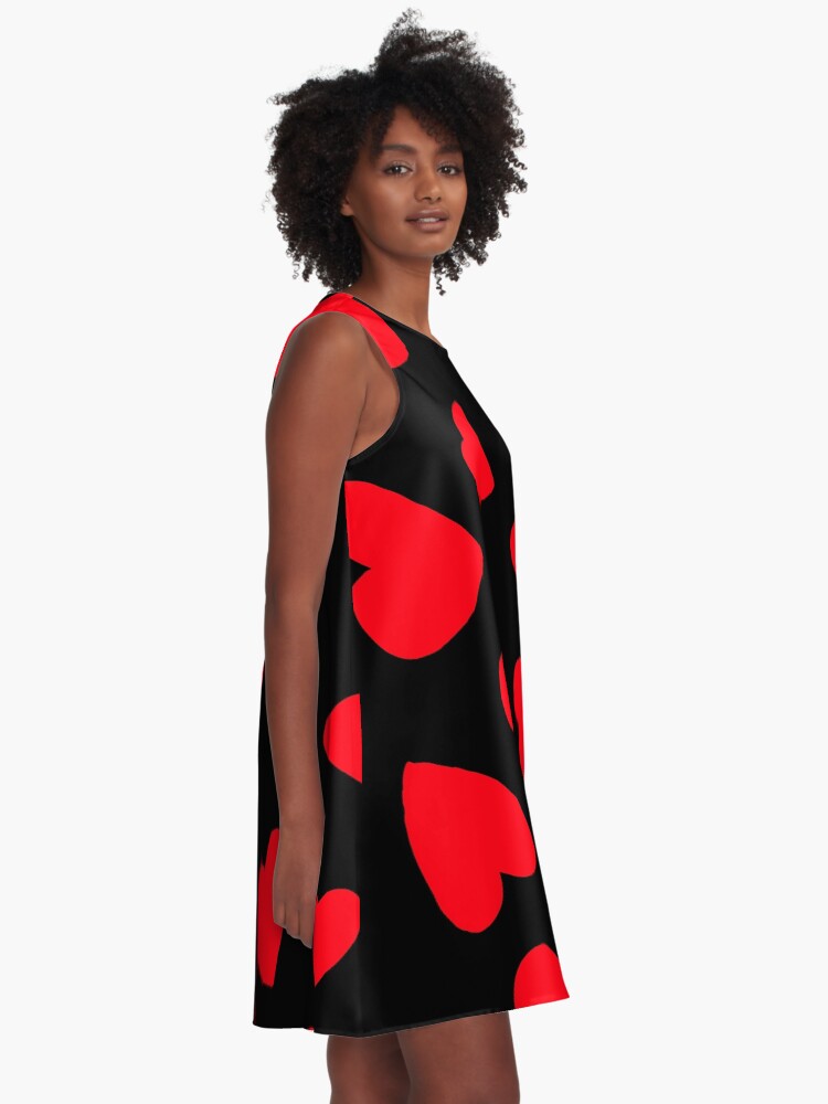 Alternate view of Hearts Pattern A-Line Dress