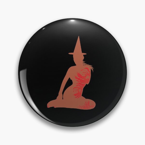 Item preview, Red sensual silhouette of witch and red chrysanthemums with pale red Halloween hat designed and sold by BV-creas.