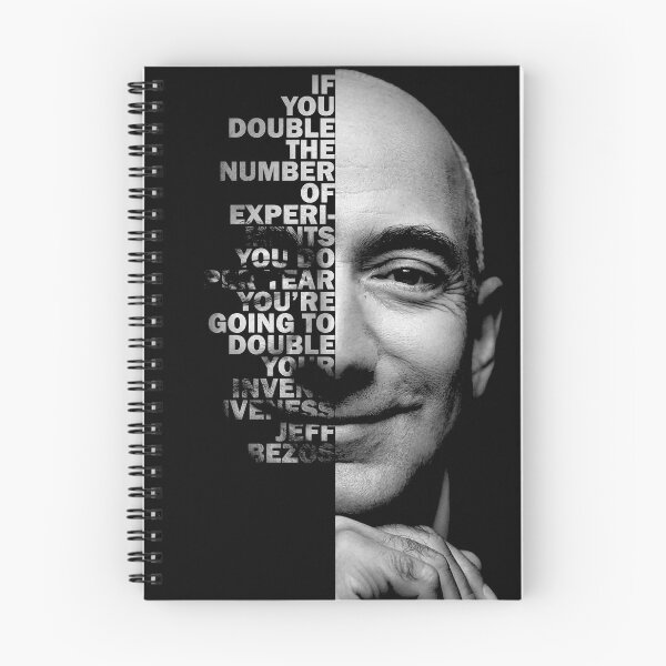 Item preview, Black and white Jeff Bezos inspirational quote designed and sold by Enea Kelo.
