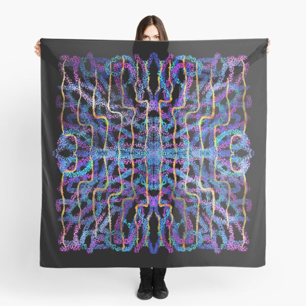 Amalgame de couleurs fond noir Foulard