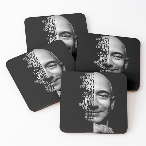 Item preview, Black and white Jeff Bezos inspirational quote designed and sold by Enea Kelo.
