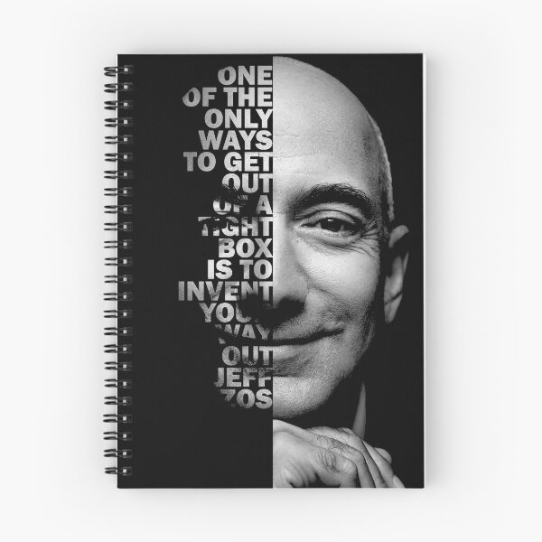 Item preview, Black and white Jeff Bezos inspirational quote designed and sold by Enea Kelo.