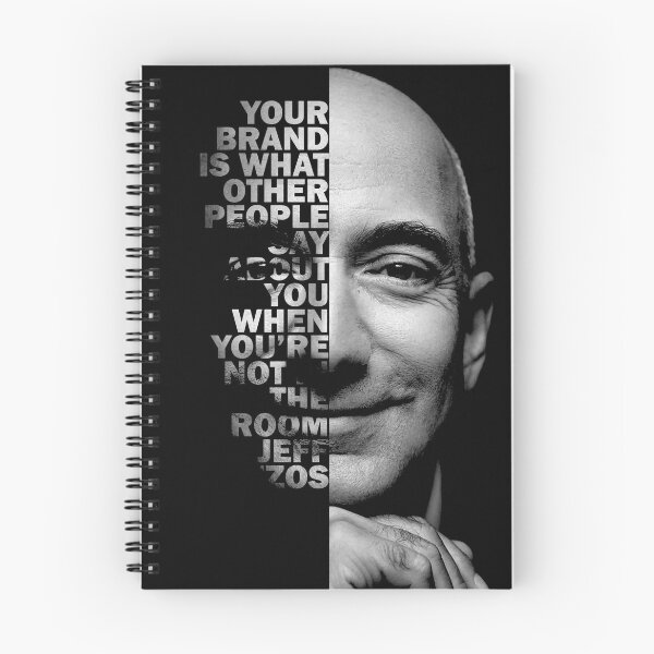 Item preview, Black and white Jeff Bezos inspirational quote designed and sold by Enea Kelo.