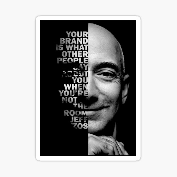 Item preview, Black and white Jeff Bezos inspirational quote designed and sold by The Wise Fortress.