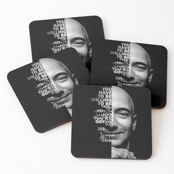 Item preview, Black and white Jeff Bezos inspirational quote designed and sold by Enea Kelo.