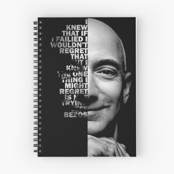 Item preview, Black and white Jeff Bezos inspirational quote designed and sold by Enea Kelo.