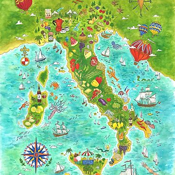 Artwork thumbnail, Map Italian food by Jiska De Waard