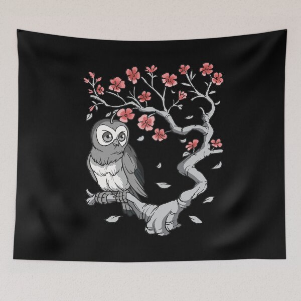 Item preview, Sakura Owl Japanese Cherry Blossom designed and sold by kammoe.