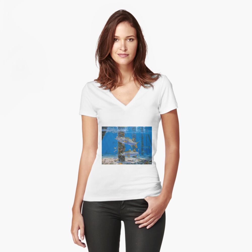 Item preview, Fitted V-Neck T-Shirt designed and sold by Bluemarlin.