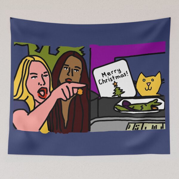 Item preview, Woman Yelling at Cat Memes Merry Christmas designed and sold by ellenhenry.