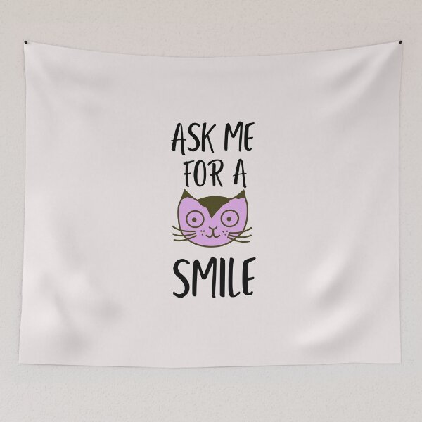 Item preview, Ask me to make you smile - Funny Cat designed and sold by youngdstag.