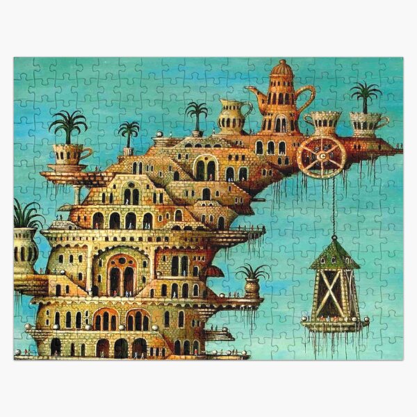 DALI : Vintage Living on the Moon Abstract Painting Print Jigsaw Puzzle