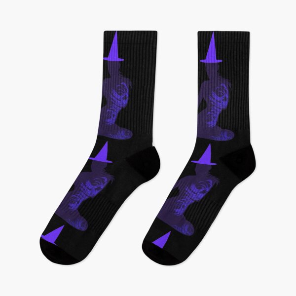 Item preview, Purple sensual silhouette of witch and purple chrysanthemums with bright purple Halloween hat designed and sold by BV-creas.
