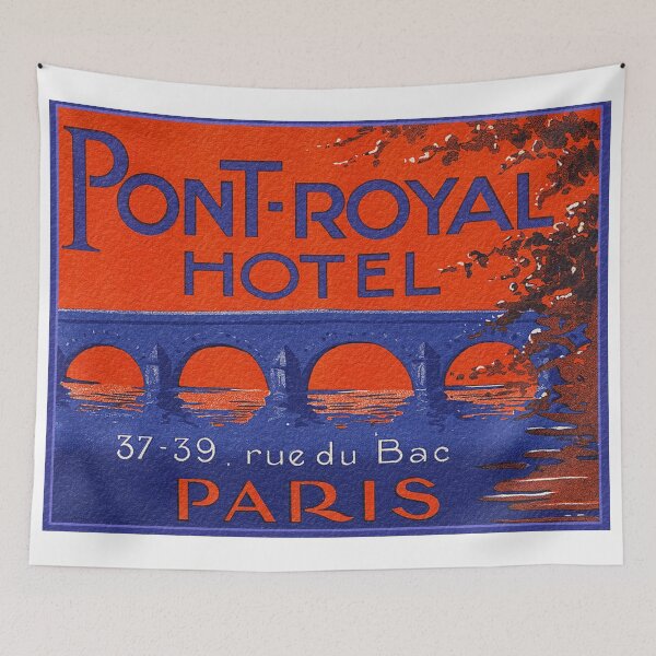 Item preview, France - Paris - Pont Royal - Vintage Luggage Label  designed and sold by imageresource.