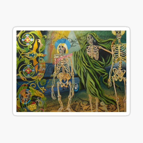 Skeleton brothers (oilpainting) Sticker