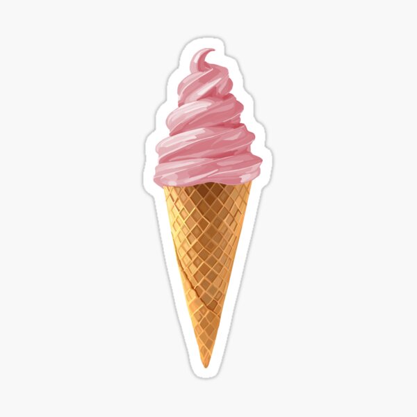 Item preview, Pink Soft Serve Strawberry Icecream Cone designed and sold by Deborah Camp.