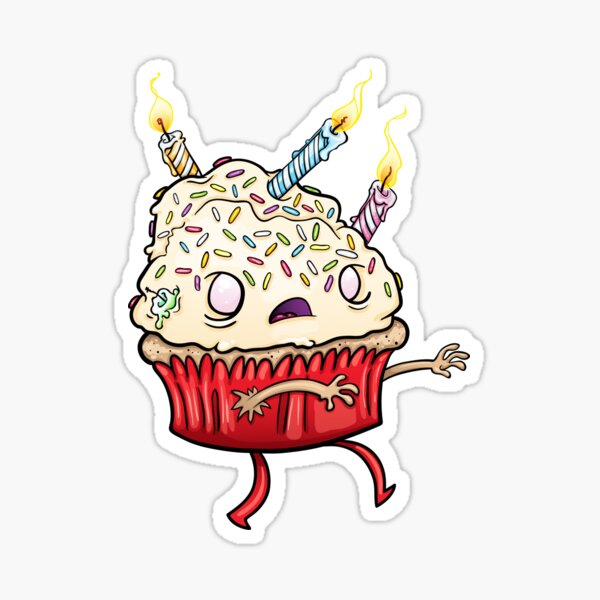 Birthday Cupcake zombie Sticker