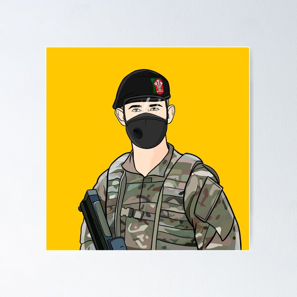 Item preview, Lockdown Soldier - Yellow Background designed and sold by craig61.