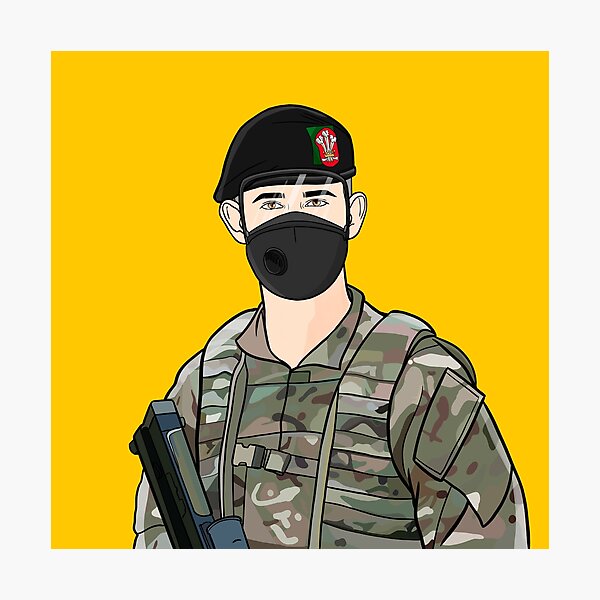 Item preview, Lockdown Soldier - Yellow Background designed and sold by craig61.