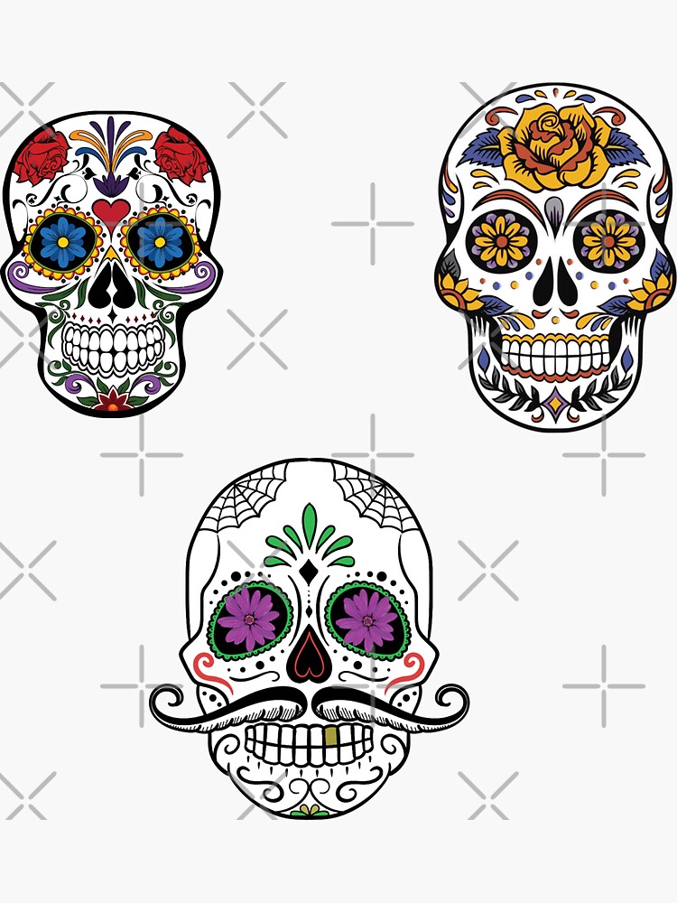 Halloween Day Of The Dead Skull Sticker Pack Sticker For Sale By Sorakaarun Redbubble 1382