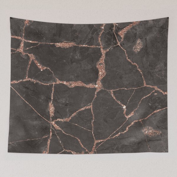 Item preview, Black and Glitter Rose Gold Marbled Pattern designed and sold by WOW TeesAndThings.