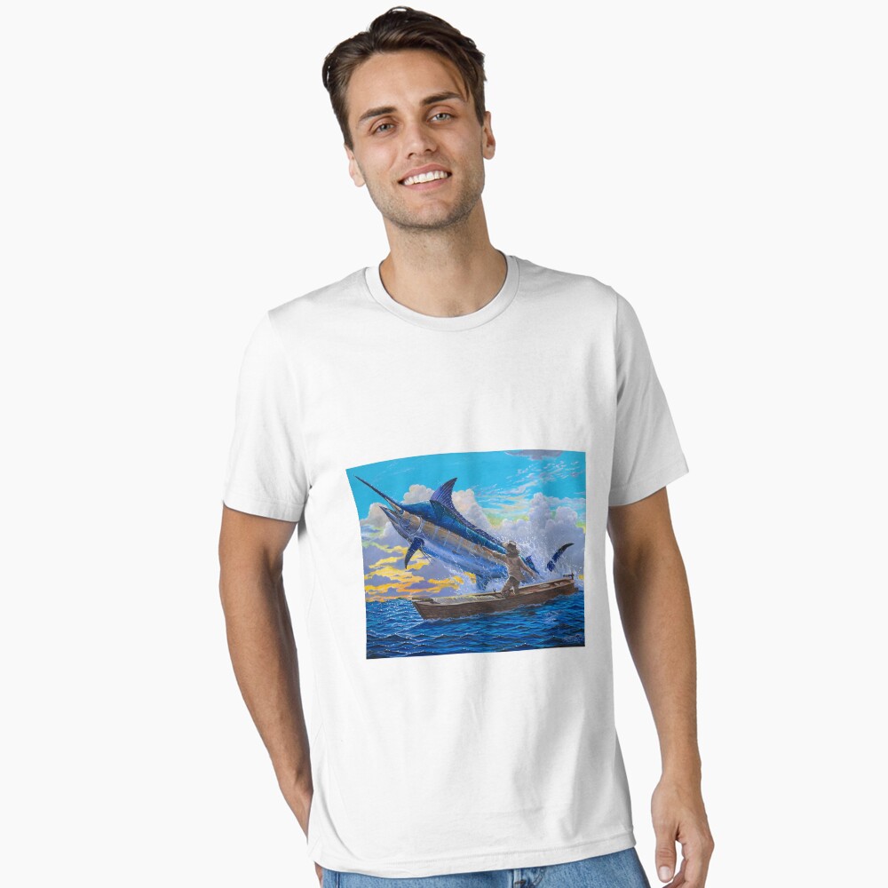 Vista previa del artículo con la obra «Camiseta esencial», diseñado y vendido por Bluemarlin.