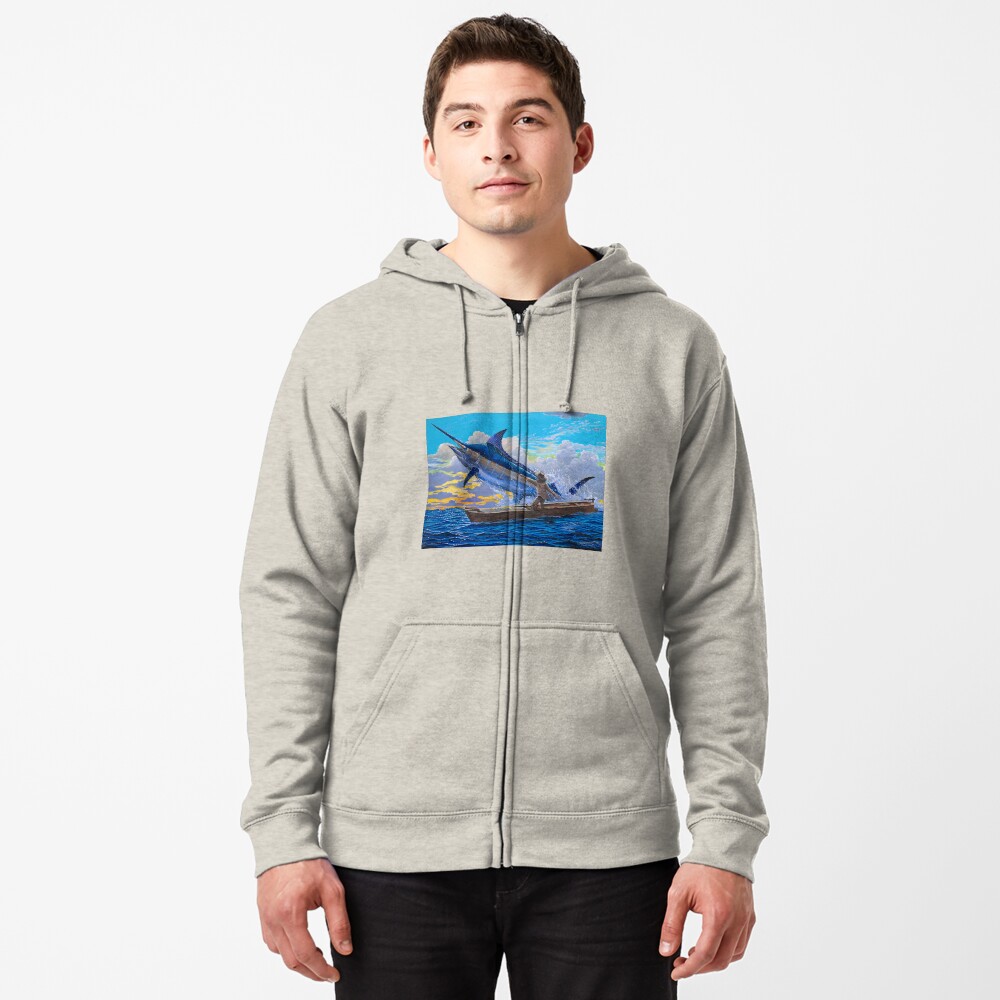 Vista previa del artículo con la obra «Sudadera con capucha y cremallera», diseñado y vendido por Bluemarlin.