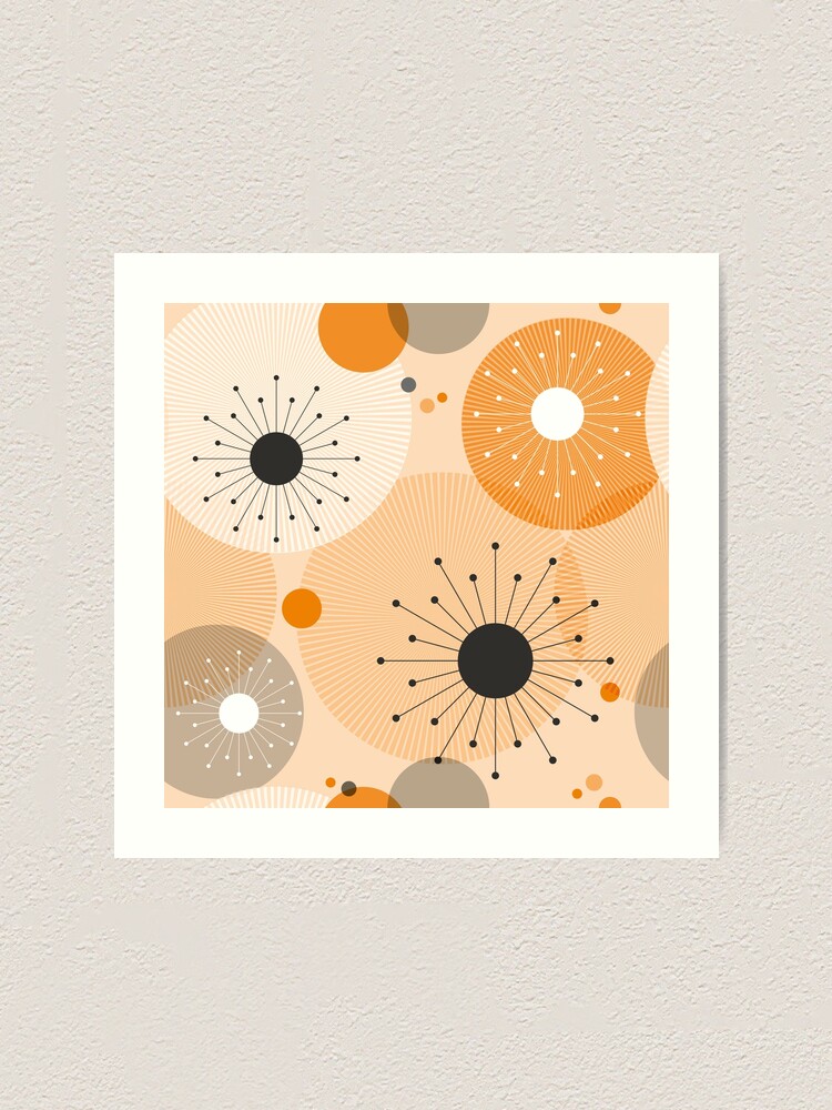 Vintage 50s Atomic style pattern - ORANGE