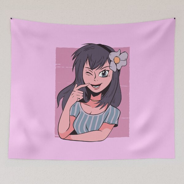 Item preview, Anime manga girl winks designed and sold by DerSenat.