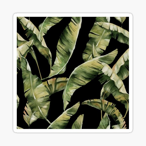 Green and black leaves Sticker