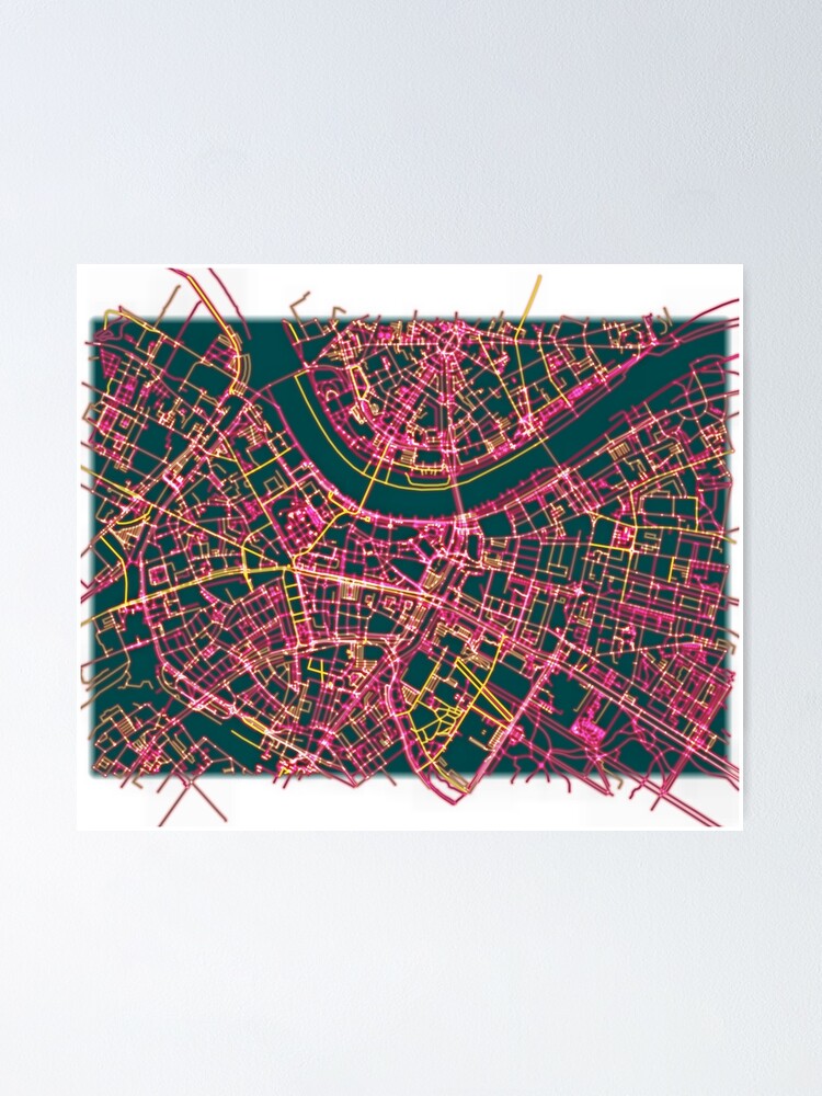 Alternate view of Neon Roads of Dresden Poster