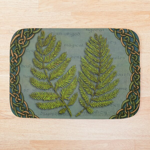 Celtic Tree Calendar Ferns Bath Mat