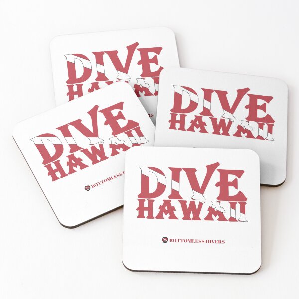 Artikelvorschau, Dive Hawaii Tauchflagge mit roter Schrift entworfen und verkauft von BottomlessDiver.