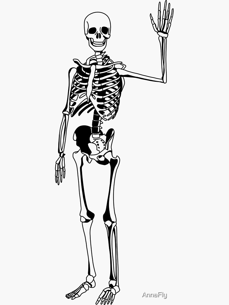 "Waving Skeleton" Sticker by AnnaFly Redbubble